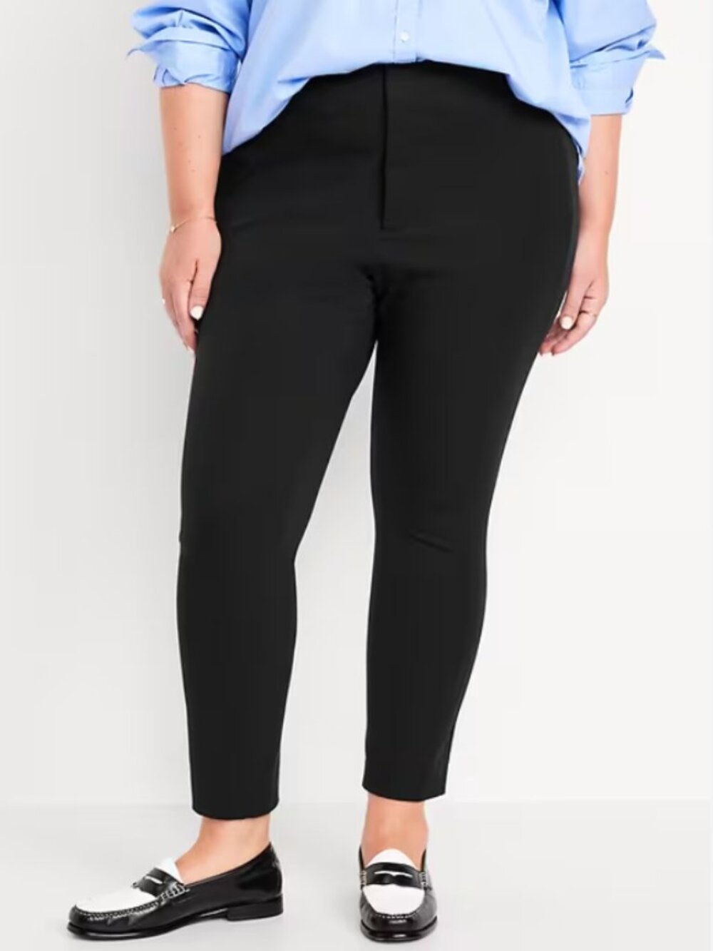 Old Navy Extra High Rise Polished Pixie Skinny Pants in Black Plus Size 30 NWT